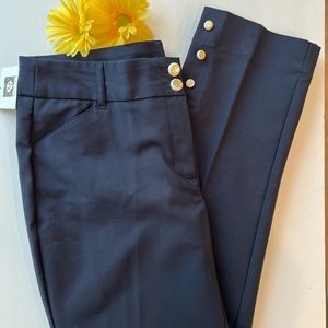 Anne Klein Midnight Blue Slim Crop Pants NWT
